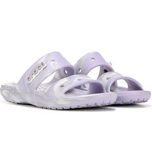 NWT Purple Marble Crocs